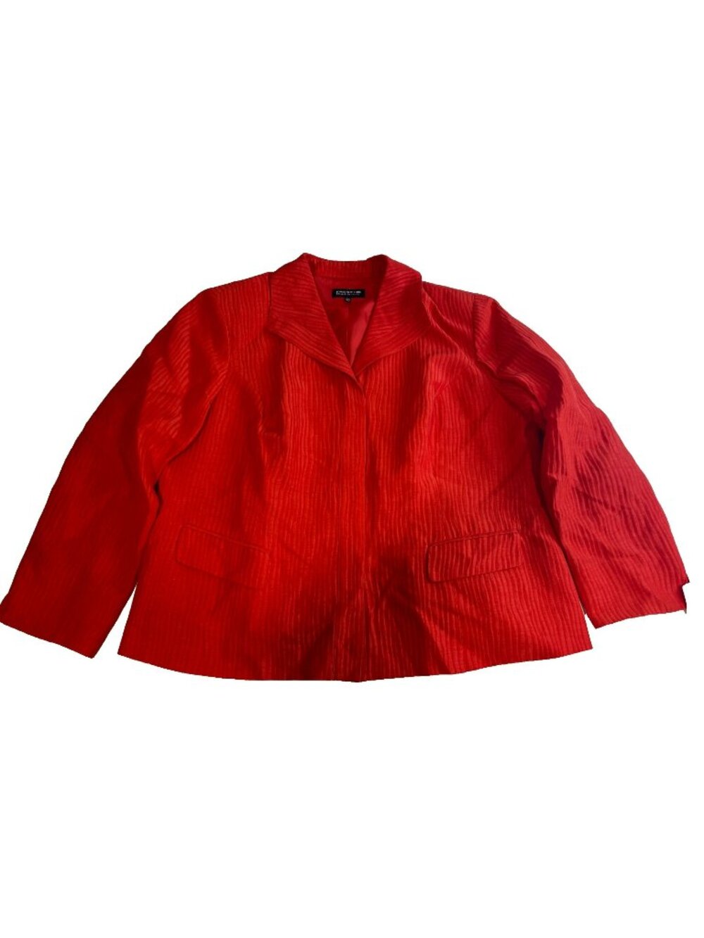 Jones New York Women's Two Toned Red Stripes Shoulder Pads Blazer Size 22W NEW